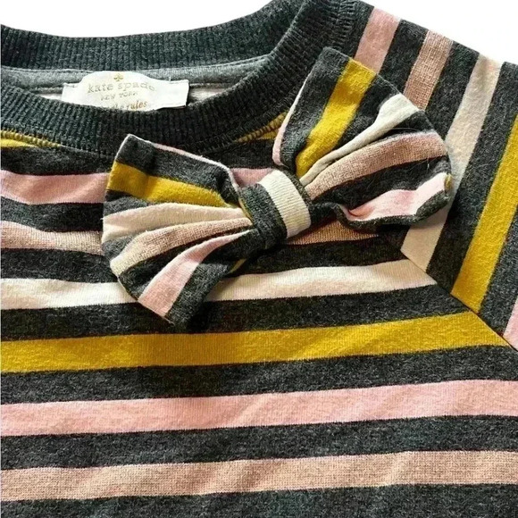 Kate Spade Girls size 4Y Colorful Striped Dress with Bow - Picture 2 of 6
